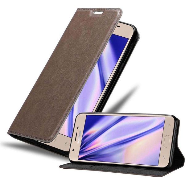 Cadorabo Custodia Per Samsung Galaxy J3 2018 Custodia Protettiva In Marrone Custodia Per Cellulare Cover Chiusura Magnetica-image