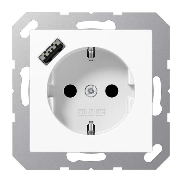 Jung Schuko Presa Di Corrente Con Usb Tipo A1520-18AWW (A1520-18AWW)-image