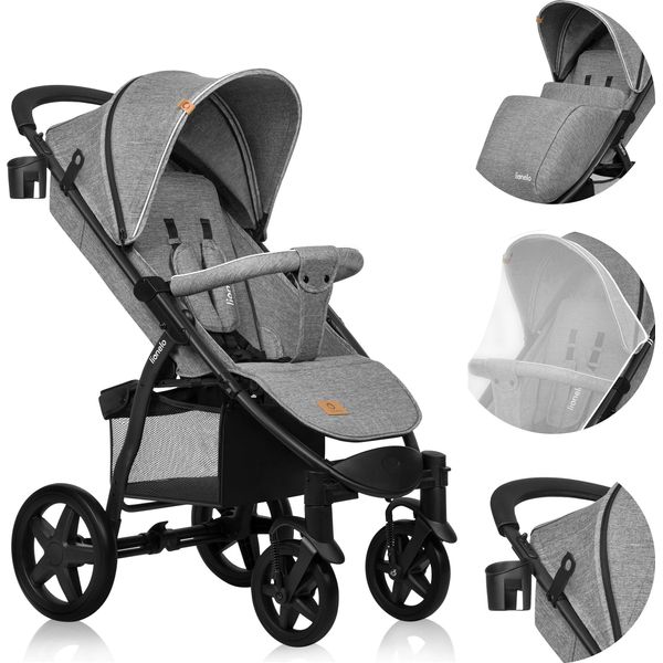 Lionelo Annet Plus Passeggino Con Posizione Reclinabile Pieghevole Grigio-image