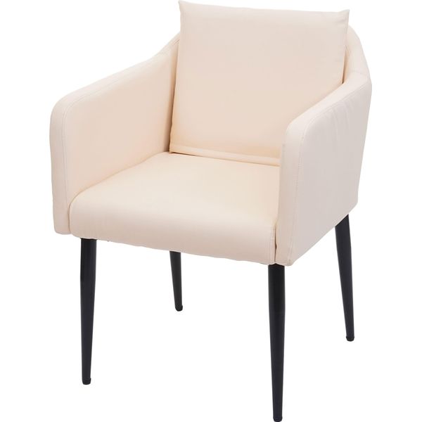 Sedia Da Pranzo HWC-H93, Sedia Da Cucina Poltrona Sedia ~ Similpelle Crema-Beige-image