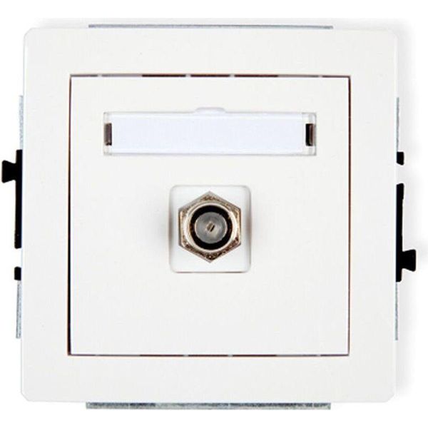 Karlik Deco Scatola Per Antenna Singola Da Incasso Tipo F, Nichelata Bianca (DGF-1)-image