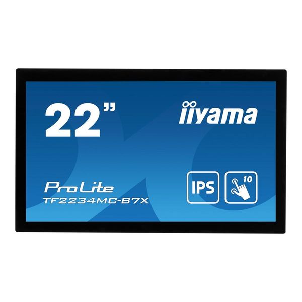 Iiyama Prolite TF2234MC-B7X - Monitor Led - 55,9 Cm (22") (21,5"" Sichtbar) - Offener Rahmen - Touchscreen - 1920 X 1080 Full Hd (1080P) @ 60 Hz - Ips - 350 Cd/M² - 1000:1 - 8 Ms - Hdmi, Vga, Displayport - Schwarz"-image