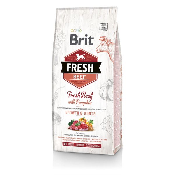 Brit Fresh Dog Puppy Large Manzo E Zucca 12 Kg-image