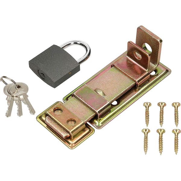 Kotarbau® Bullone Di Bloccaggio 130 Mm Diritto + Lucchetto Solido Giallo Zincato Universale-image