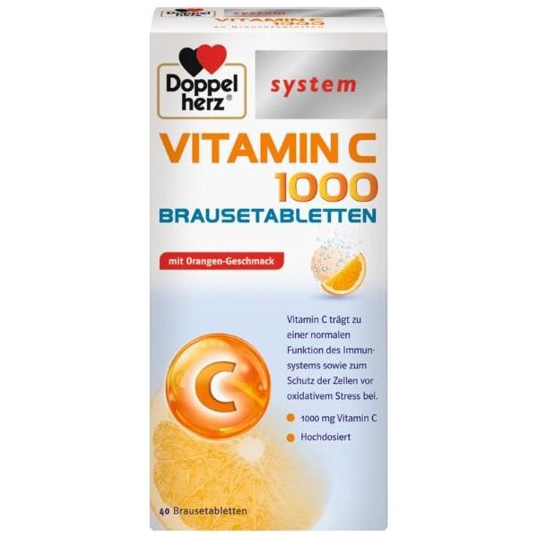 Double Heart Vitamina C 1000 Sistema Compresse Effervescenti, 40 Capsule Compresse Effervescenti-image