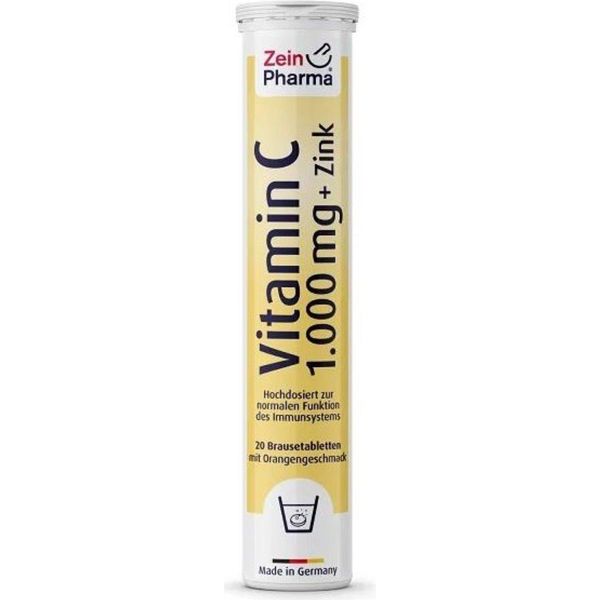 Zein Pharma Vitamina C + Zinco, Arancia, 20 Compresse Effervescenti 13820-image