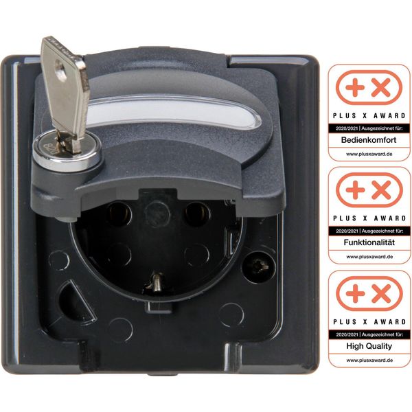 Kopp Apwg Blue Electric 1034.1500.0 Presa Schuko Con Chiave Antracite-image