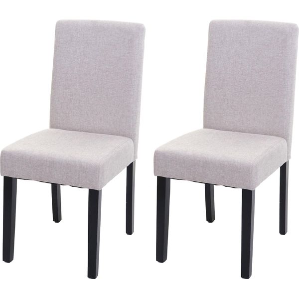Set Di 2 Sedie Per Sala Da Pranzo Sedia Da Cucina Littau ~ Tessuto, Crema-Beige, Gambe Scure-image