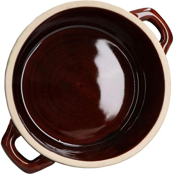 Kotarbau® Pentola In Ceramica ⌀ 16 Cm Pentola In Gres Pentola Per Lardo Piatto Da Portata Casseruola In Terracotta Ciotola Rotonda In Ceramica Piccola Casseruola Smaltata-image