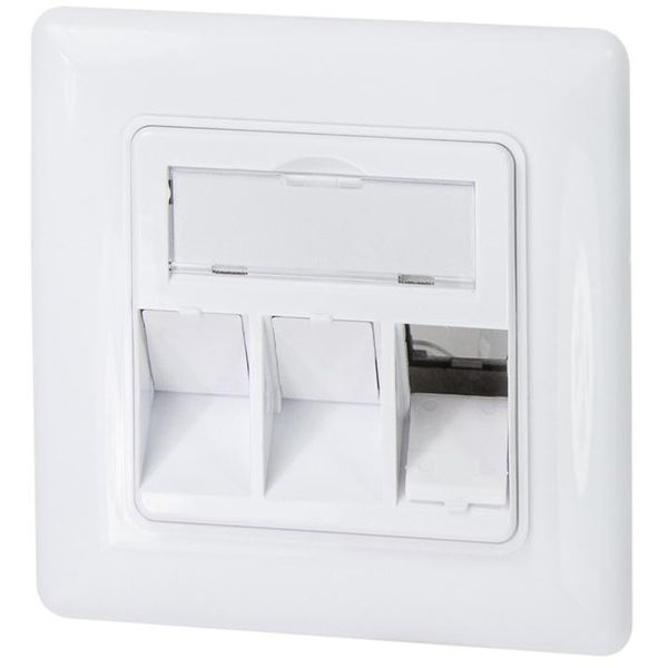 Logilink Professional NK4055 Scatola Da Incasso Logilink Per Moduli Keystone, A 3 Ingressi, Bianco Puro-image