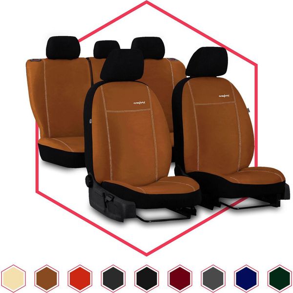 Coprisedili Auto Coprisedili Universali Per Nissan Tiida Marrone Auto Set Di 3-image