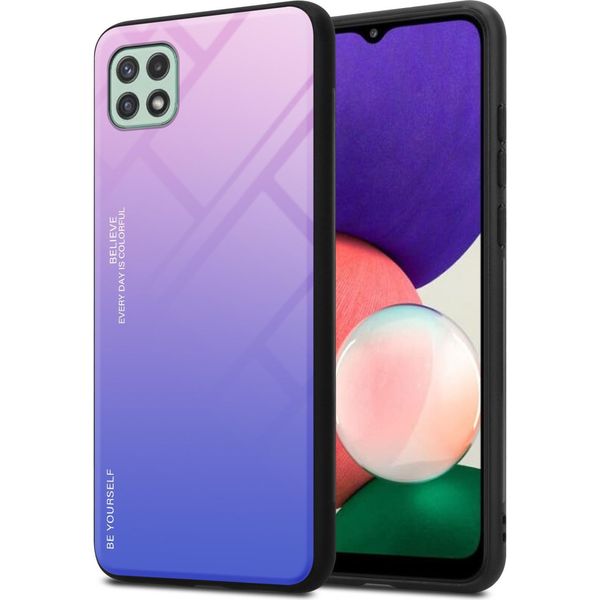 Cadorabo Custodia Per Samsung Galaxy A22 5G Custodia Protettiva In Nero Custodia Del Telefono Cellulare Custodia Tpu Cover Vetro Temperato Custodia-image