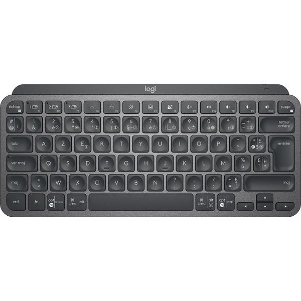 Logitech Mx Keys Mini - Mini - Wireless - Rf Wireless + Bluetooth - Azerty - Led - Grafite-image
