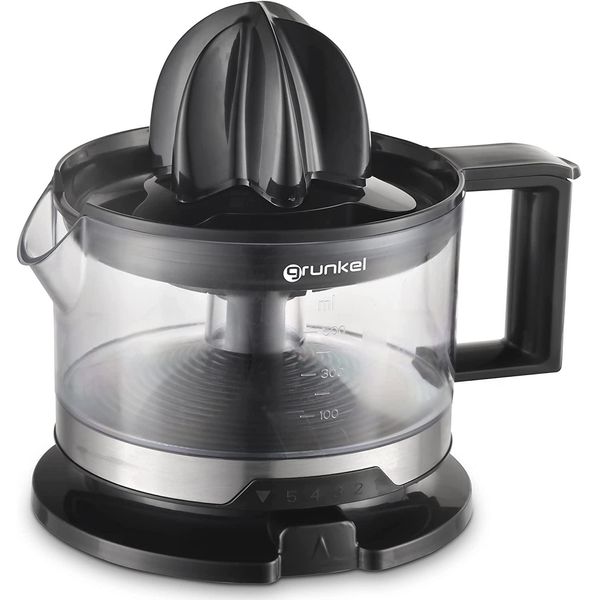 Grunkel - Spremiagrumi Elettrico Per Arance E Agrumi - XP-545NG - Due Coni Intercambiabili, Regolatore Di Polpa A 5 Livelli, Doppia Rotazione, Caraffa Rimovibile Da 500 Ml Rimovibile Per Una Facile Pulizia - 40W-image