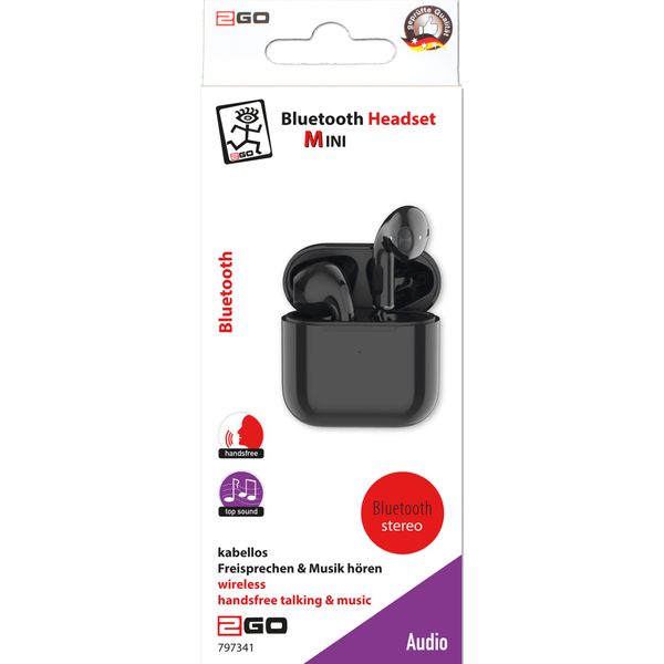 2GO 797341 2GO Bluetooth Headset "Tws Mini"" - Schwarz"-image