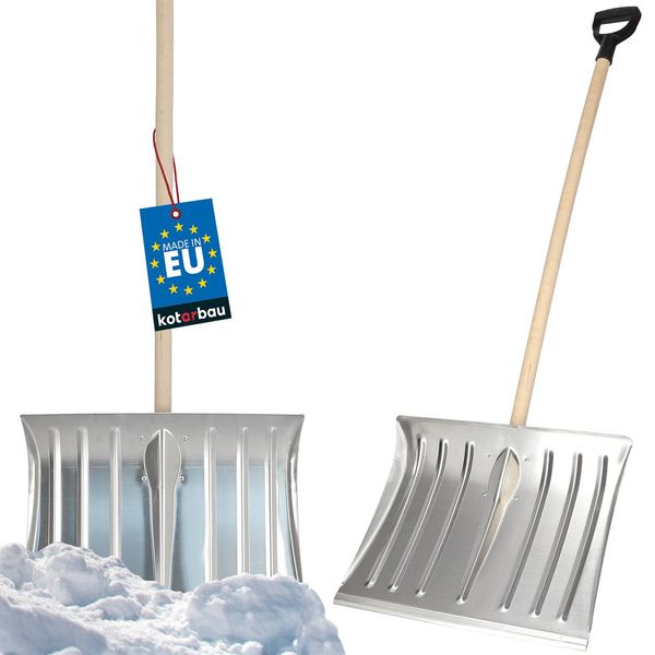 Kotarbau® Pala Da Neve Pala Da Neve 50 Cm Con Manico In Legno Lama In Alluminio Rinforzata Con Manico Ergonomico 139 Cm-image
