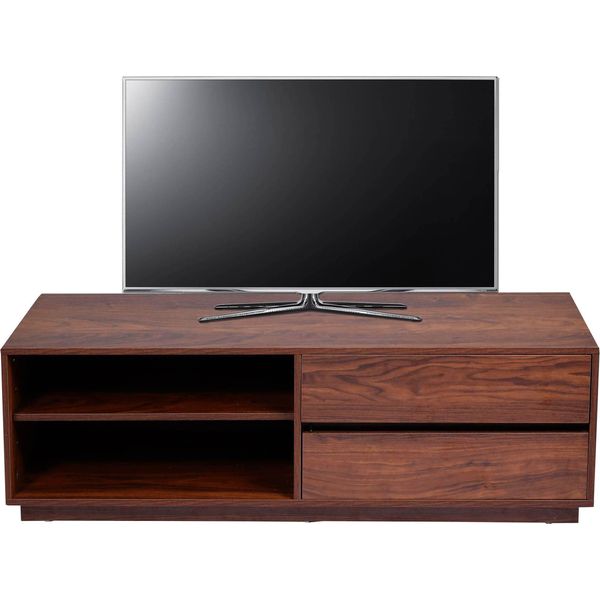 Porta Tv HWC-J78, Tavolo Tv Cassettiera Bassa, Cassetto, Mdf 42X140X40Cm ~ Aspetto Noce-image