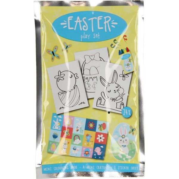 Set Di Dolcetti: Libro Da Colorare, Pastello A Cera E Foglio Di Adesivi - Pasqua-image