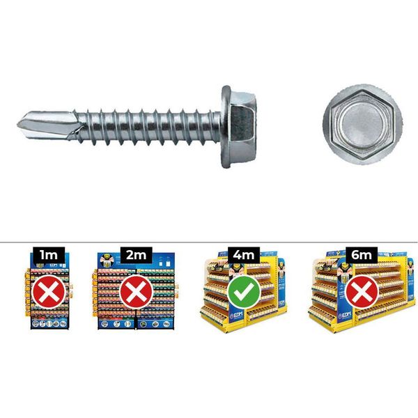 Scatola Di Viti Celo 7504K Ø 4,2 X 19 Mm Vite Per Lamiera 500 Pezzi Zincata-image
