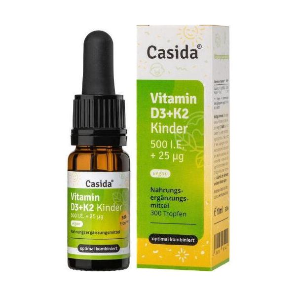 Casida Vitamina D3 + K2 Bambini Gocce Vegane, Soluzione Da 10 Ml-image