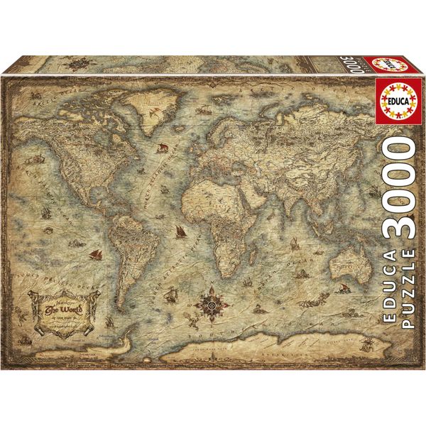 Educa Puzzle Mappa Del Mondo 3000 Pezzi-image