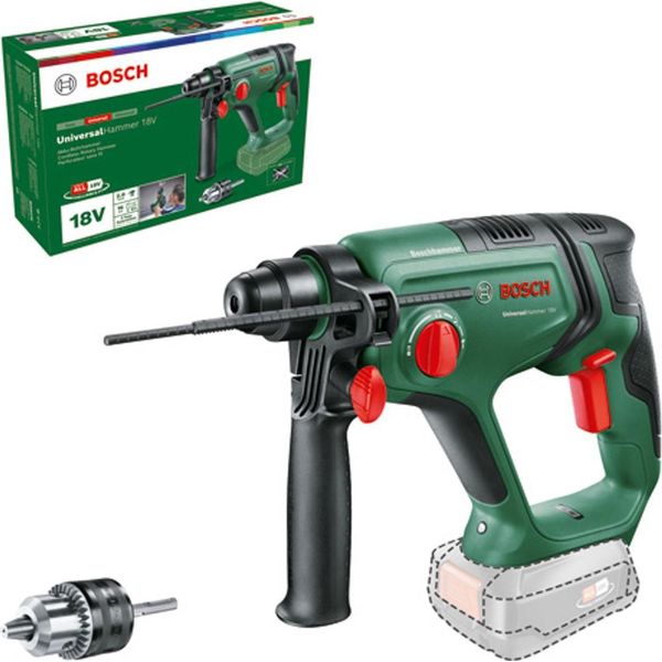 Martello Universale Bosch 18V - Martello Rotante - A Batteria - Sds-Plus - 2 Joule - Senza Batteria, Senza Caricabatterie - 18 V-image