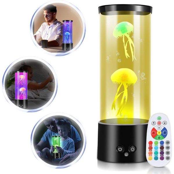 Yakimz Led Medusa Luci Notturne Lampada Dell'umore Luce Notturna Lampada Di Lava Rgb Lampada Da Tavolo Ufficio Artificiale-image