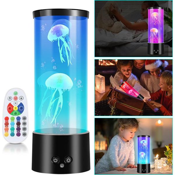 Yakimz Led Meduse Night Lights Serbatoio D'acqua Lampada Lava Rgb Lampada Medusa Camera Da Letto Artificiale-image