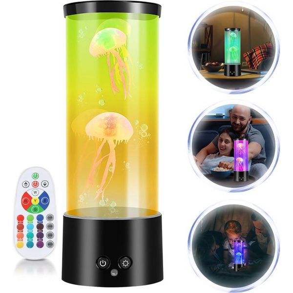 Yakimz Led Meduse Night Lights Lava Lamp Rgb Mood Lamp 3 Livelli Di Luminosità Artificiale-image
