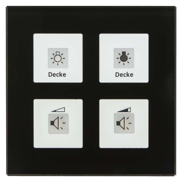 Mdt BE-GTT4S.01 Pulsante In Vetro Plus 4-Gang Nero Con Sensore Di Temperatura (BE-GTT4S.01)-image