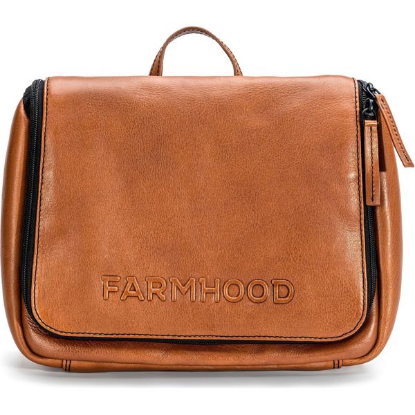 Farmhood Pelle Borsa Da Toilette Memphis Toiletry Bag Cognac Marrone-image