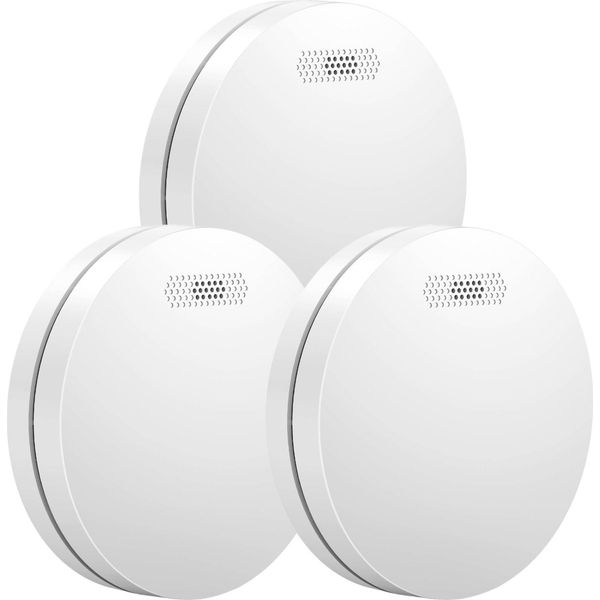 Aroha Pro Safety Rilevatore Di Fumo - Batteria Da 10 Anni - Sensore Fumo - Allarme Anticendio - 3 Pezzi-image