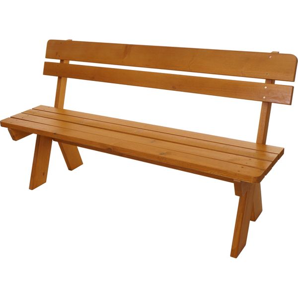 Panchina Da Giardino HWC-L66, Panchina Da Parco In Legno, Qualità Gastronomica, Legno Massiccio 148Cm ~ Color Miele-image