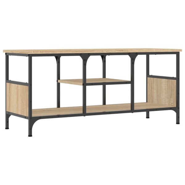 Vidaxl Mobile Tv Rovere Sonoma 100X35X45 Cm Materiale Legno E Ferro-image