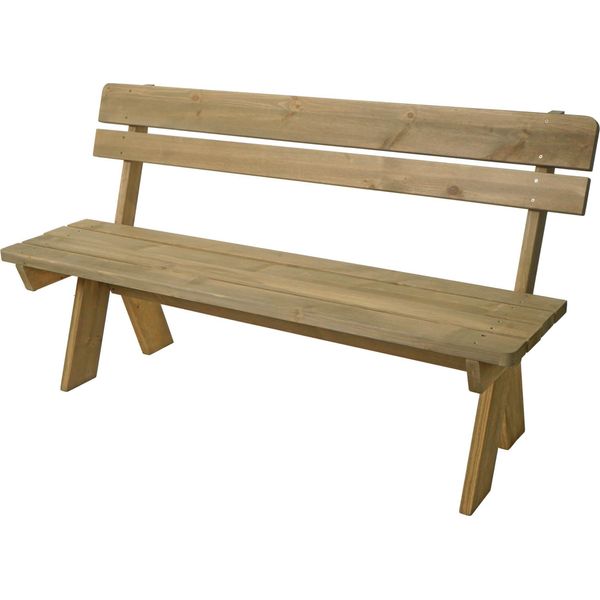 Panchina Da Giardino HWC-L66, Panchina Da Parco In Legno, Qualità Catering, Legno Massiccio 148Cm ~ Naturale-image