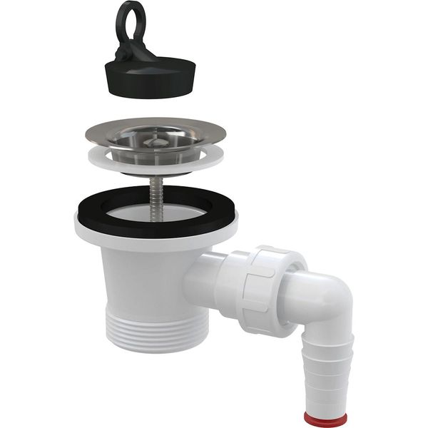 Alcadrain Ablaufventil FüR Waschbecken 6/4" Mit Einem Edelstahlgitter DN63 Und Einem GeräTeanschluss"-image