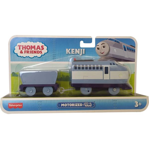Fisher-Price HHN40 Locomotiva Kenji Motorizzata Thomas & Friends, Locomotiva A Batteria, Trattore Grigio Con Rimorchio-image