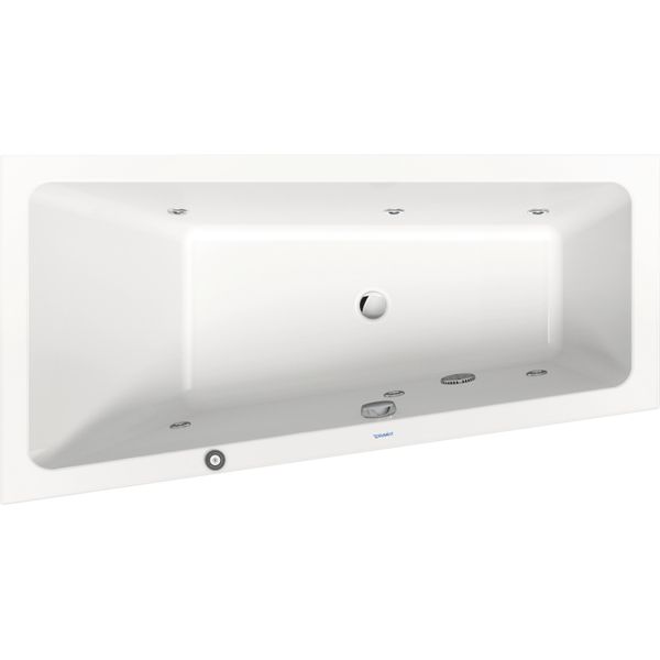 Duravit No.1 Baignoire BalnéO EncastréE, TrapèZe, 1500X800Mm, Jet Protect, 1 Inclinaison Du Dossier à Gauche, Blanc, 760504000JP1000, 760504000JP1000-image
