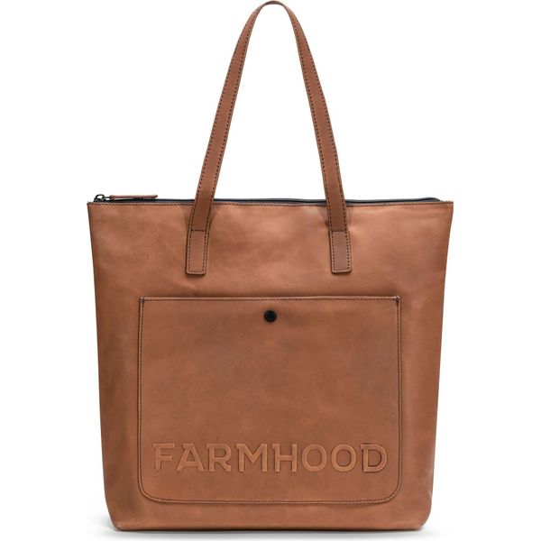 Farmhood Pelle Borsa Shopper Borsa A Tracolla Nashville Shopper Mid Brown Marrone-image