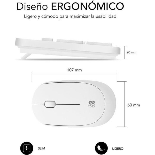 Tastiera E Mouse Senza Fili Sottili E Silenziosi Subblim Combo Business / Bianco-image