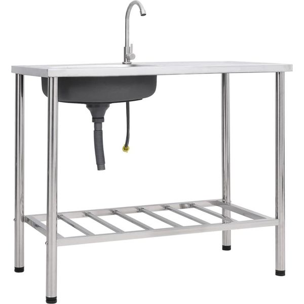 The Living Store Lavello Da Campeggio Con Rubinetto In Acciaio Inox-image