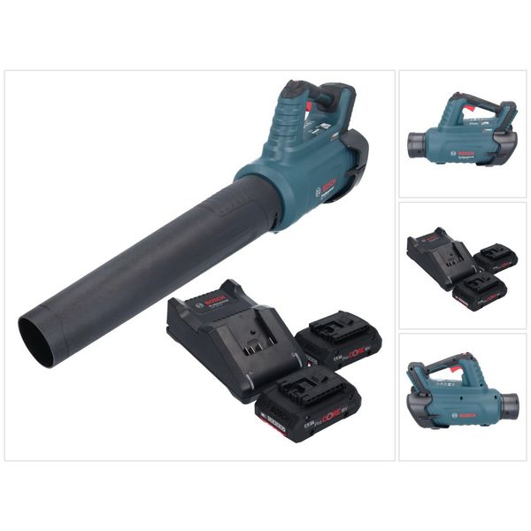 Soffiatore A Batteria Senza Spazzole Bosch Gbl 18V-750 Professional 18 V Biturbo + 2X Batteria Procore 4,0 Ah + Caricabatterie-image
