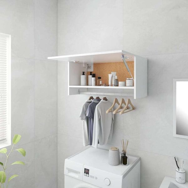 The Living Store Armadio Bianco 70X32,5X35 Cm Materiale A Base Di Legno-image