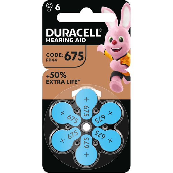 Duracell Batterie F. HöRgeräTe Easytab 675 Ohne Quecksilber 1Bli=6Stk-image