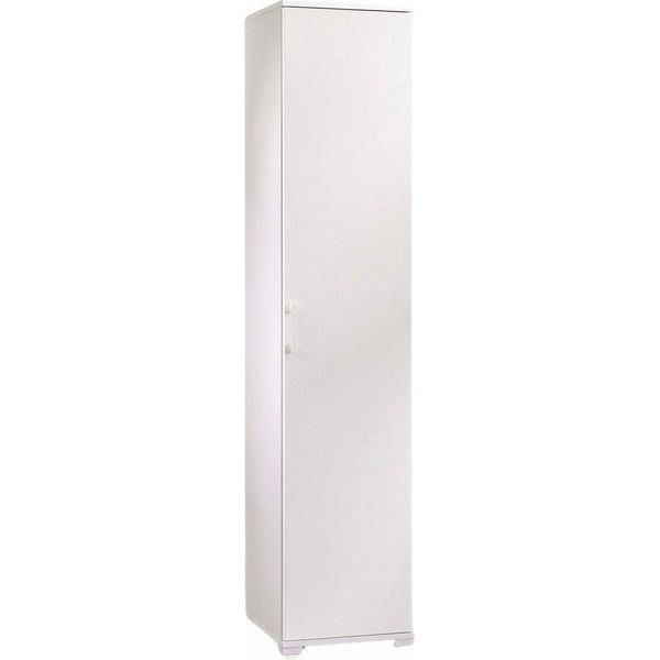 Dmora Armadio Multiuso 1 Anta Aloise 45X195H Cm Bianco, Un'anta 5 Vani Italy-image