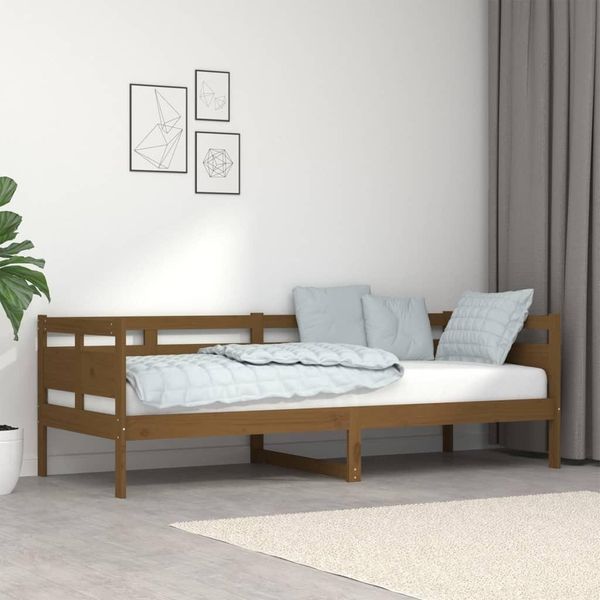 The Living Store Letto Da Giorno In Pino Massiccio Marrone Miele 80X200 Cm-image