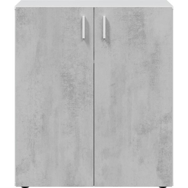 Dmora Armadio Multiuso 2 Ante Argento 37X92H Cm Bianco, 2 Ante 2 Vani-image
