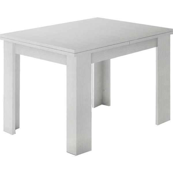 Dmora Tavolo Allungabile Airin 90X90X75H Cm Bianco Larice Lucido, 8 Posti Allungabile Italy-image