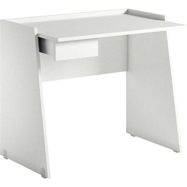 Dmora Scrivania Abulele 60X90X80H Cm Bianco, Un Cassetto Materiale Piano In Legno Nobilitato Italy-image