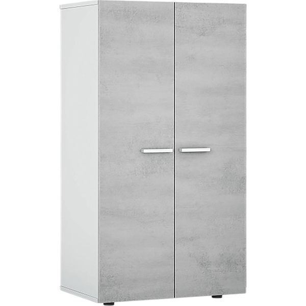 Dmora Armadio Multiuso 2 Ante Arful 36X101H Cm Bianco, 2 Ante 7 Vani-image